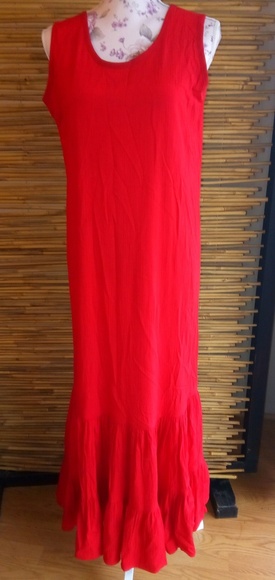 Cactus Flower M Vintage Red Maxi Dress & Jacket Set - Picture 1 of 5